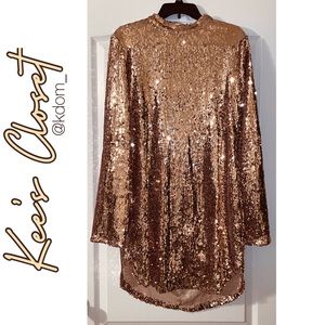 Rose Gold Sequin Mini Dress (worn once)